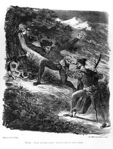 Mephistopheles and Faust on their way to the Sabbath at Night, Illustration for Faust by Goethe